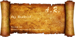 Ay Rudolf névjegykártya